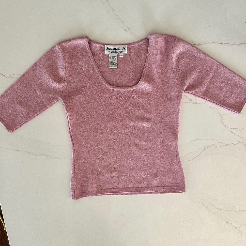 Joseph A -Pink Sparkle✨ Knit Top, Size Small - Picture 3 of 3